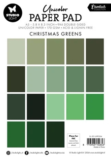 Studio Light Paper Pad (A5) - Unicolor / Christmas Greens